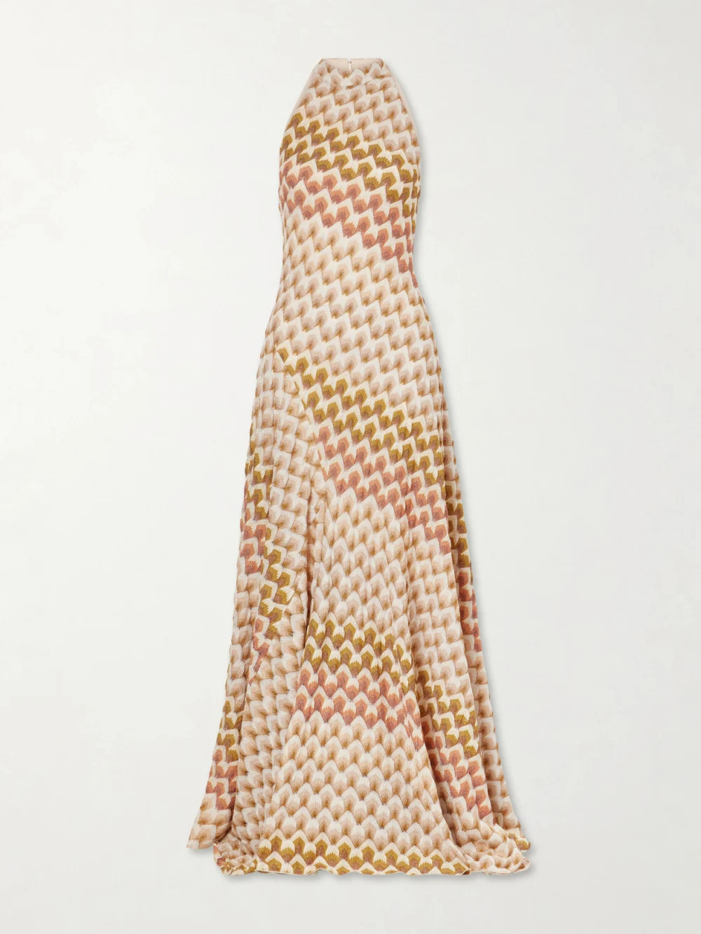 Missoni Striped Metallic Crochet-knit Halterneck Maxi Dress in multi