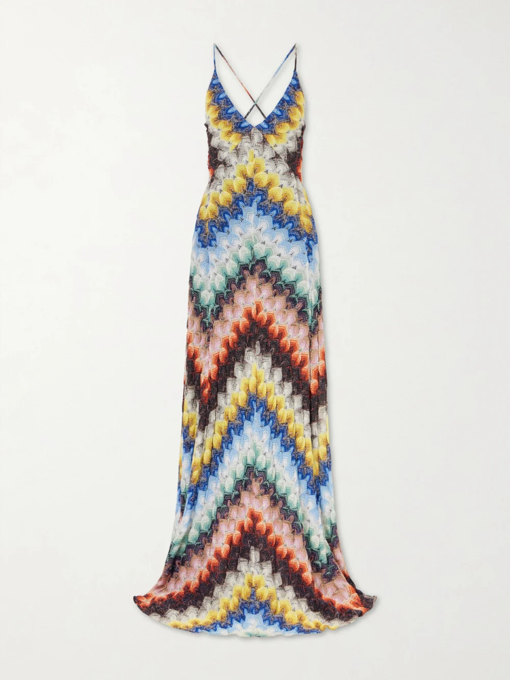 Missoni Striped Metallic Crochet-knit Maxi Dress in multi