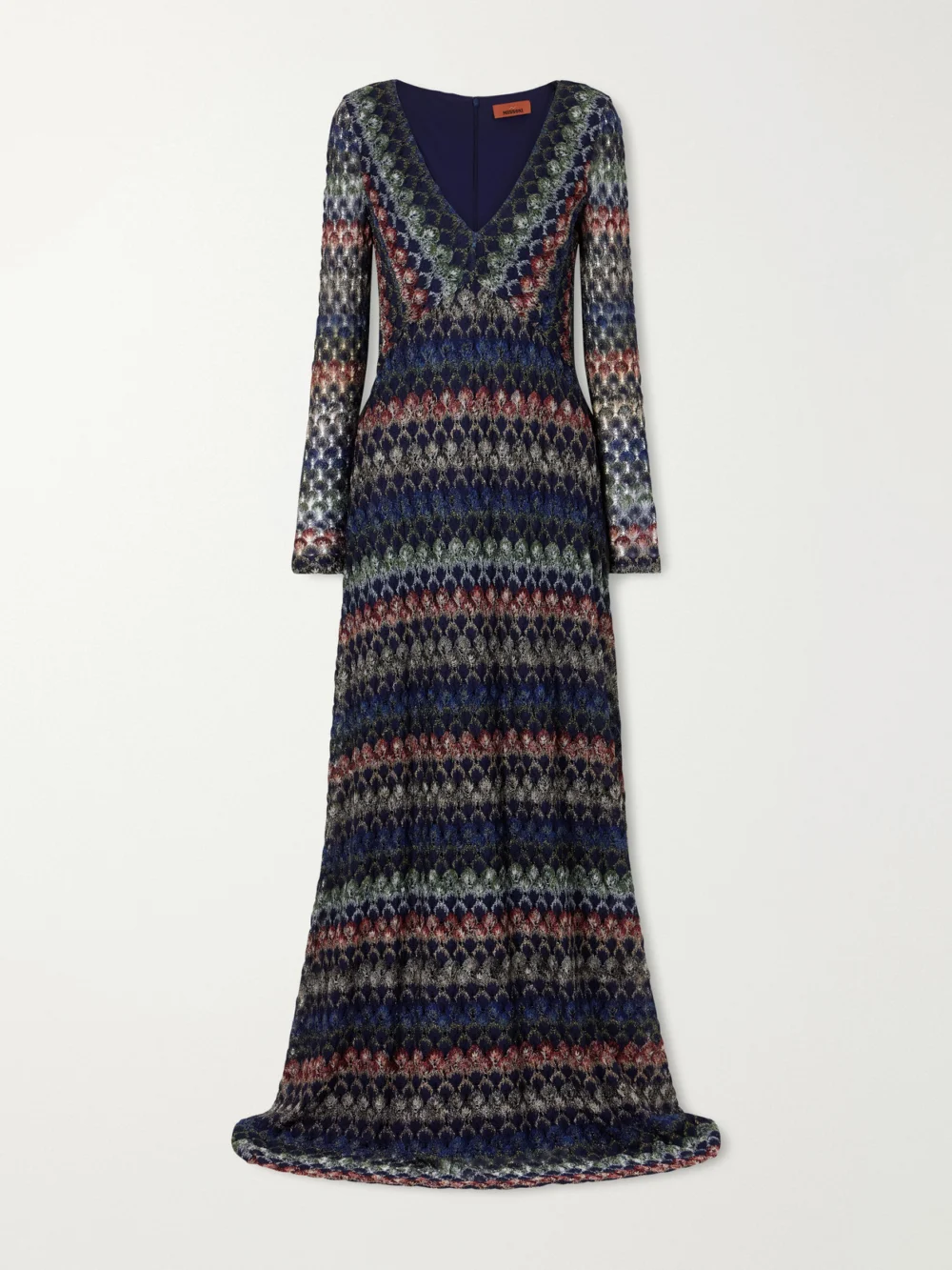 Missoni Striped Metallic Crochet-knit Midi Dress in multi