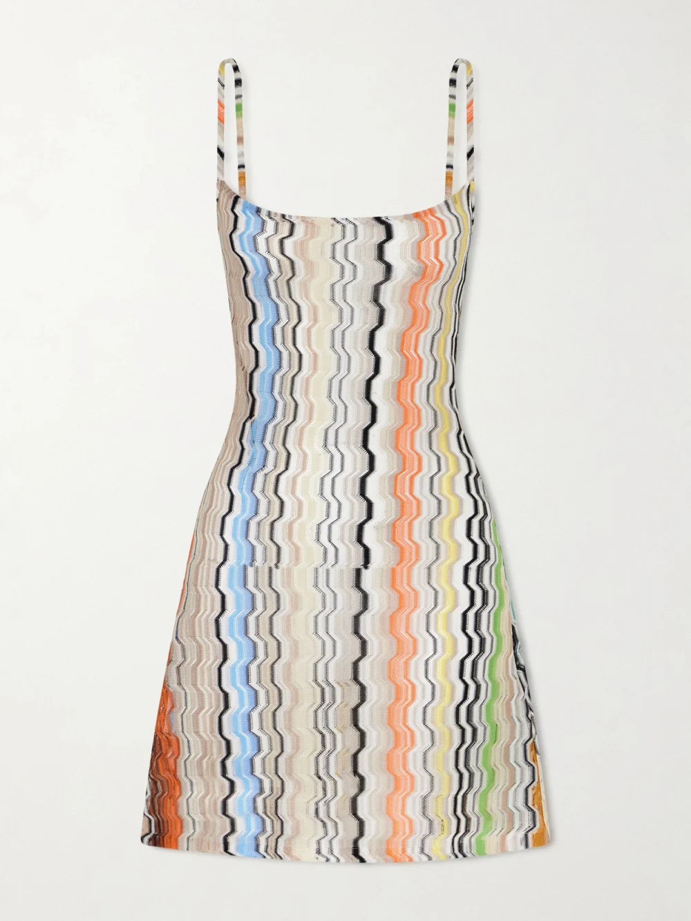 Missoni Striped Metallic Crochet-knit Mini Dress in multi