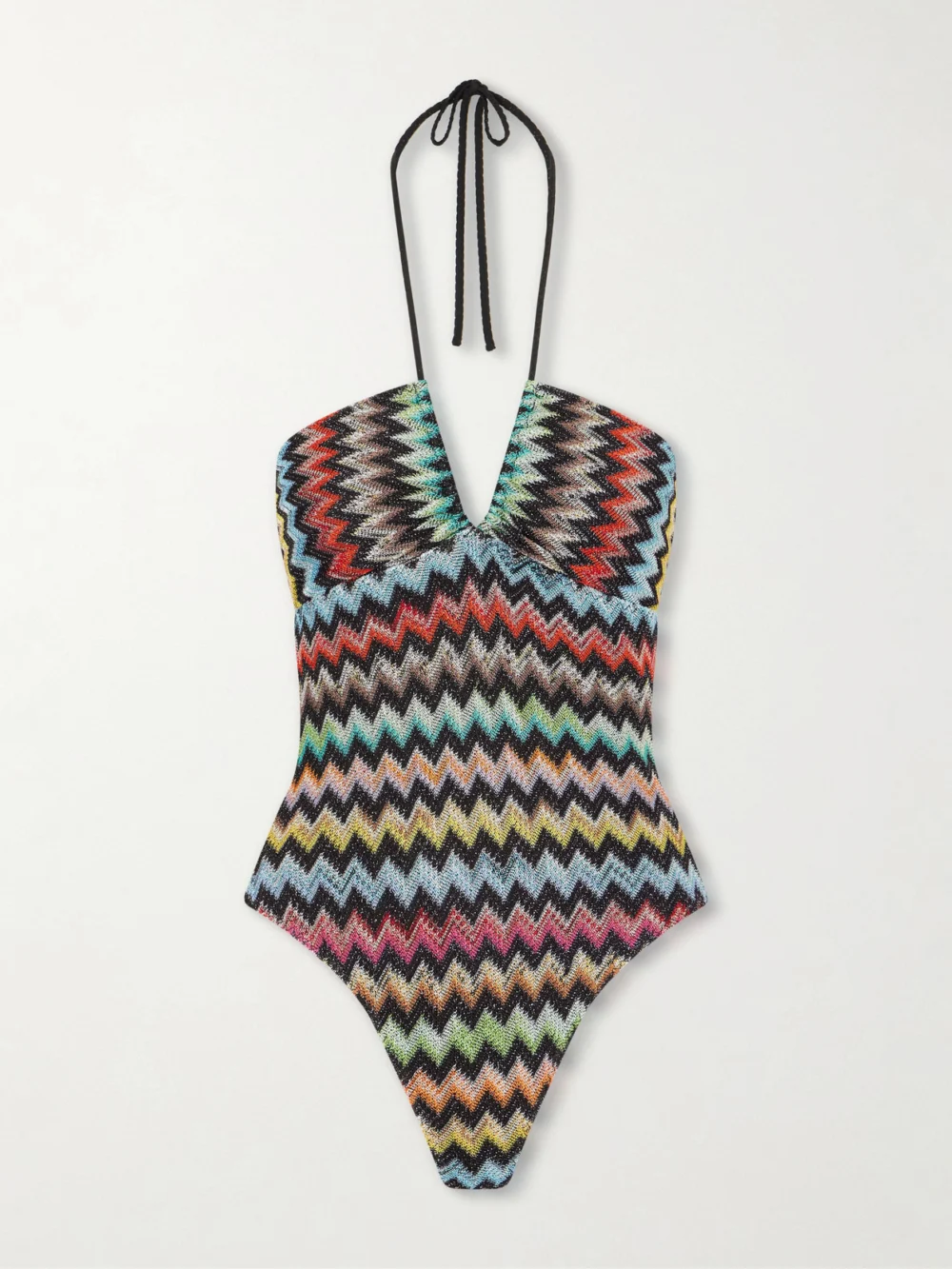 Missoni Striped Metallic Crochet-knit Swimsuit in multi