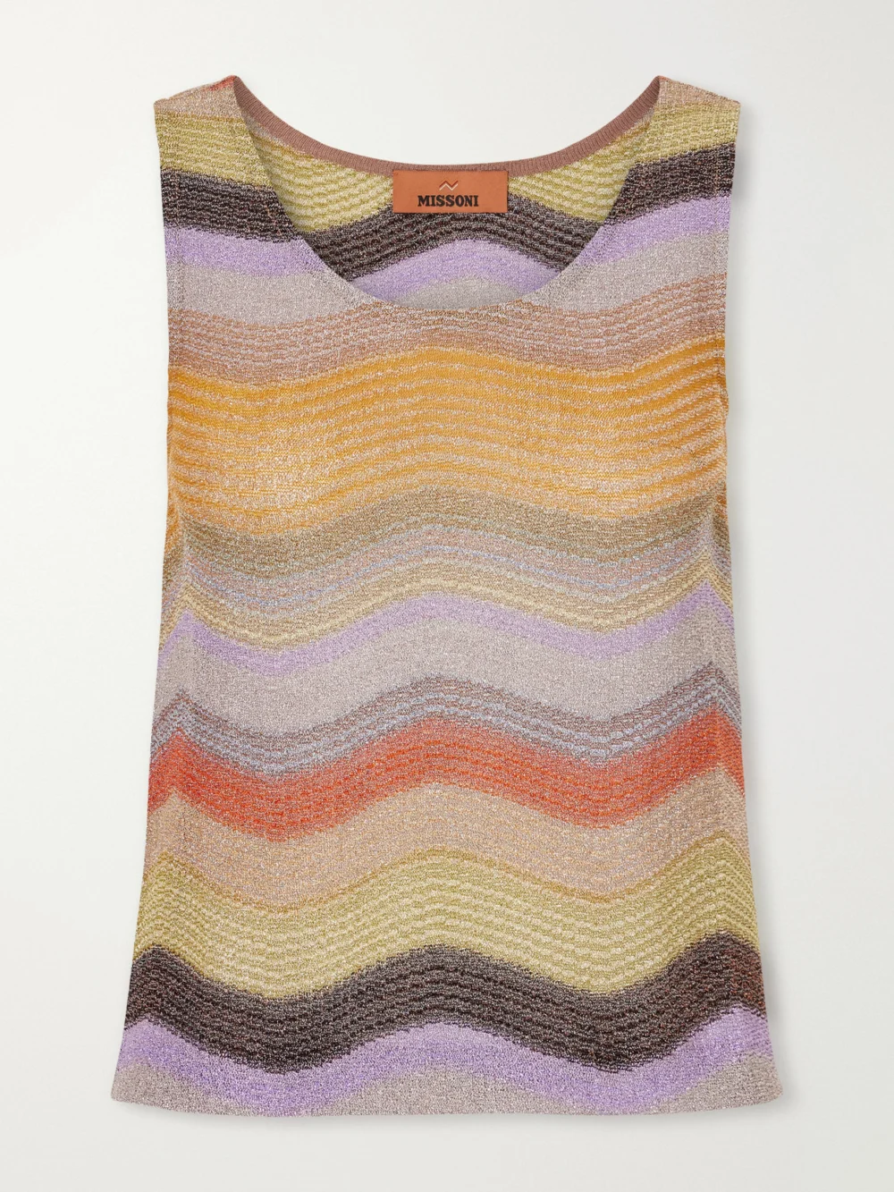 Missoni Striped Metallic Crochet-knit Tank Top in multi