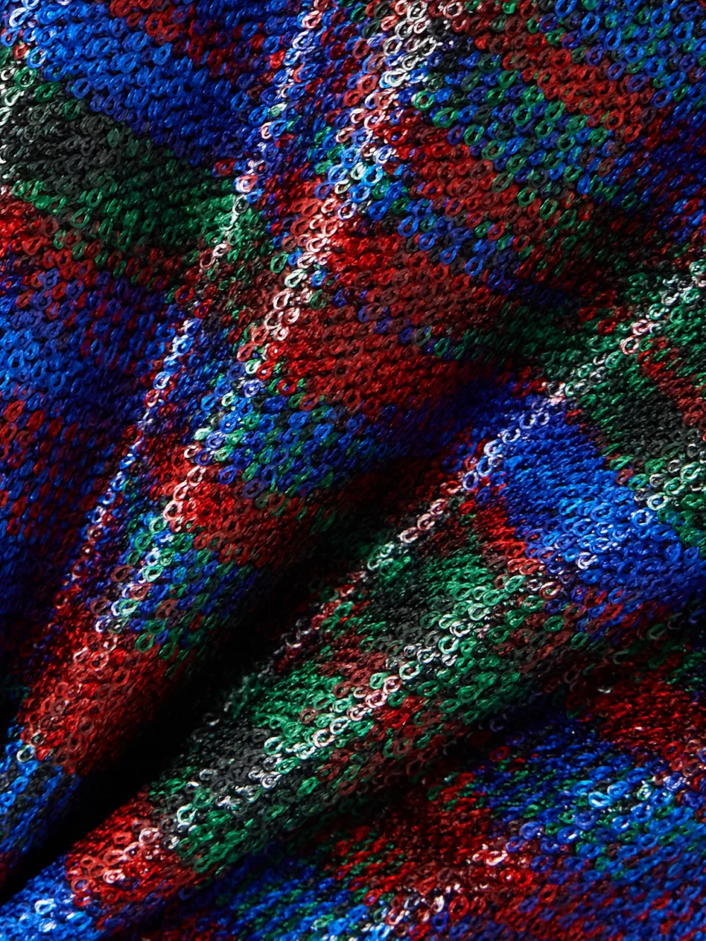 Close-up detail of the Missoni Striped Metallic Jersey Mini Dress