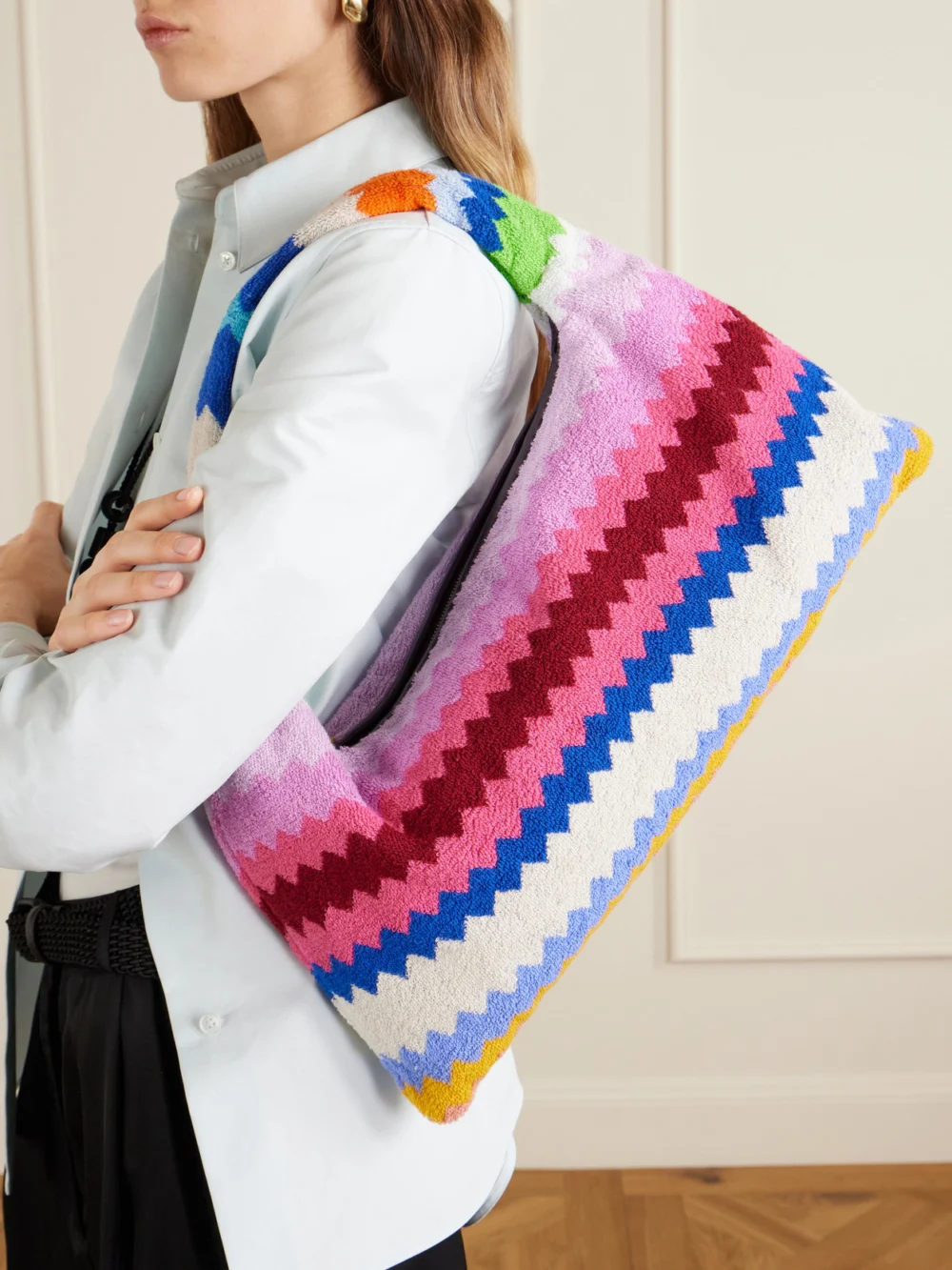 Missoni Striped Terry Shoulder Bag, styled view