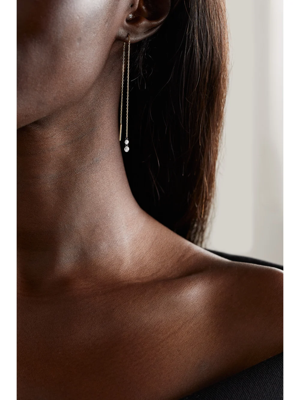 Mizuki 14-karat Gold Diamond Earrings, styled view