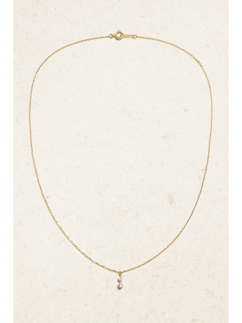 Close-up detail of the Mizuki 14-karat Gold Diamond Necklace