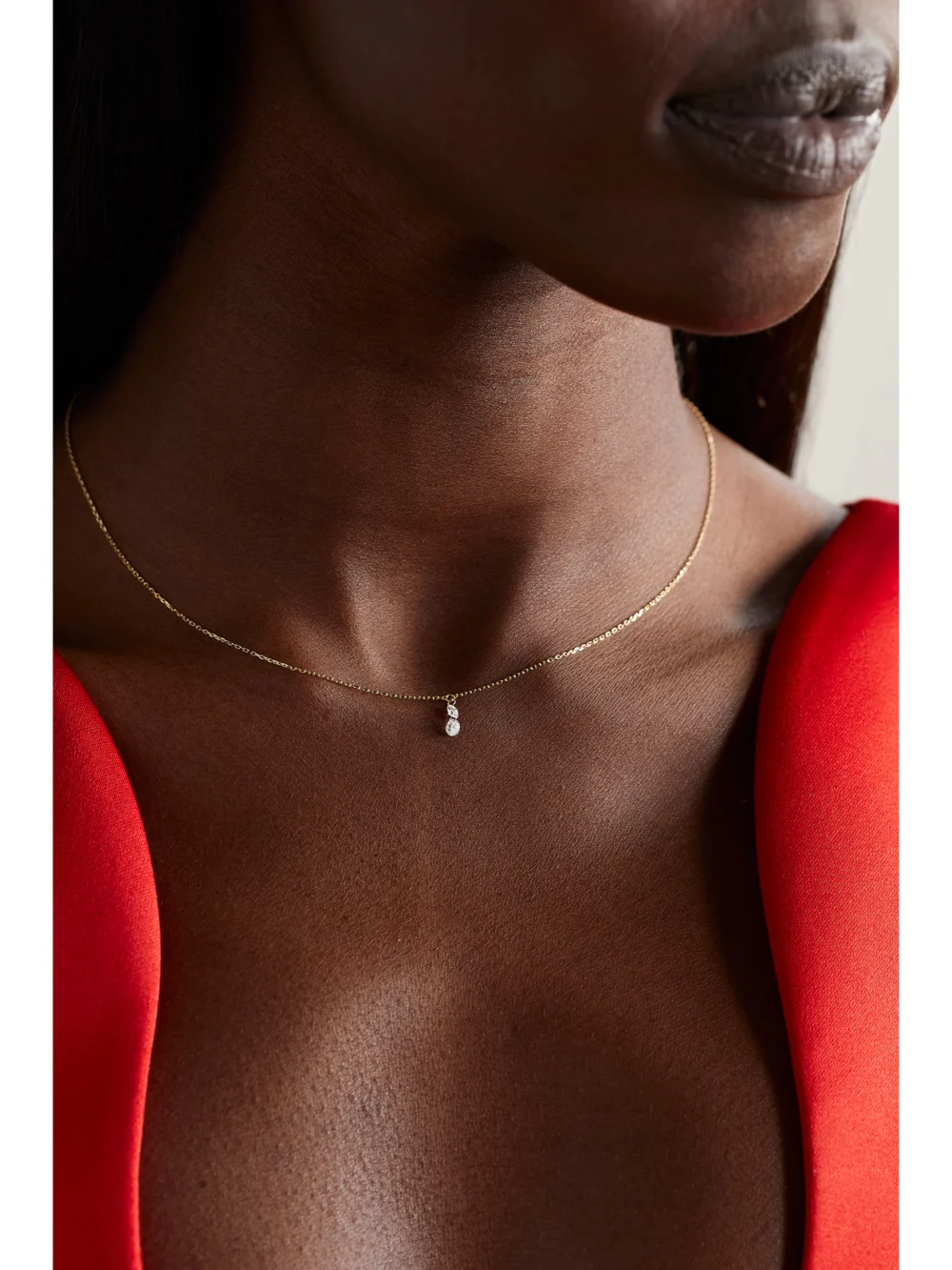 Mizuki 14-karat Gold Diamond Necklace, styled view