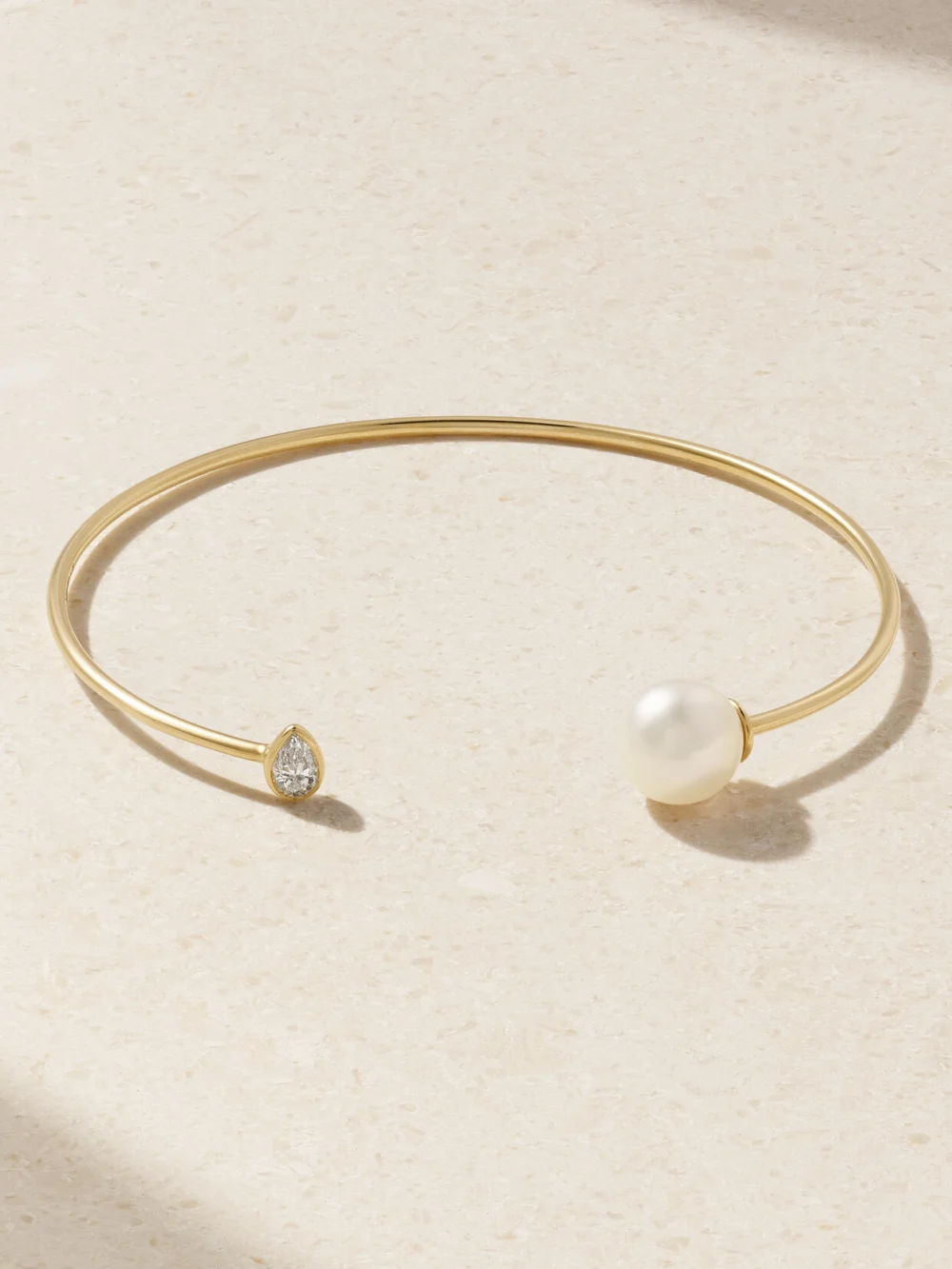 Mizuki 14-karat Gold, Pearl and Diamond Cuff