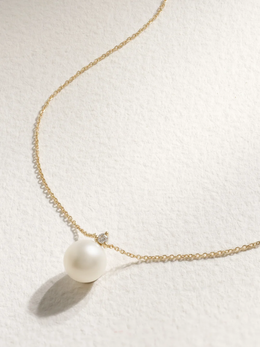 Mizuki 14-karat Gold, Pearl and Diamond Necklace