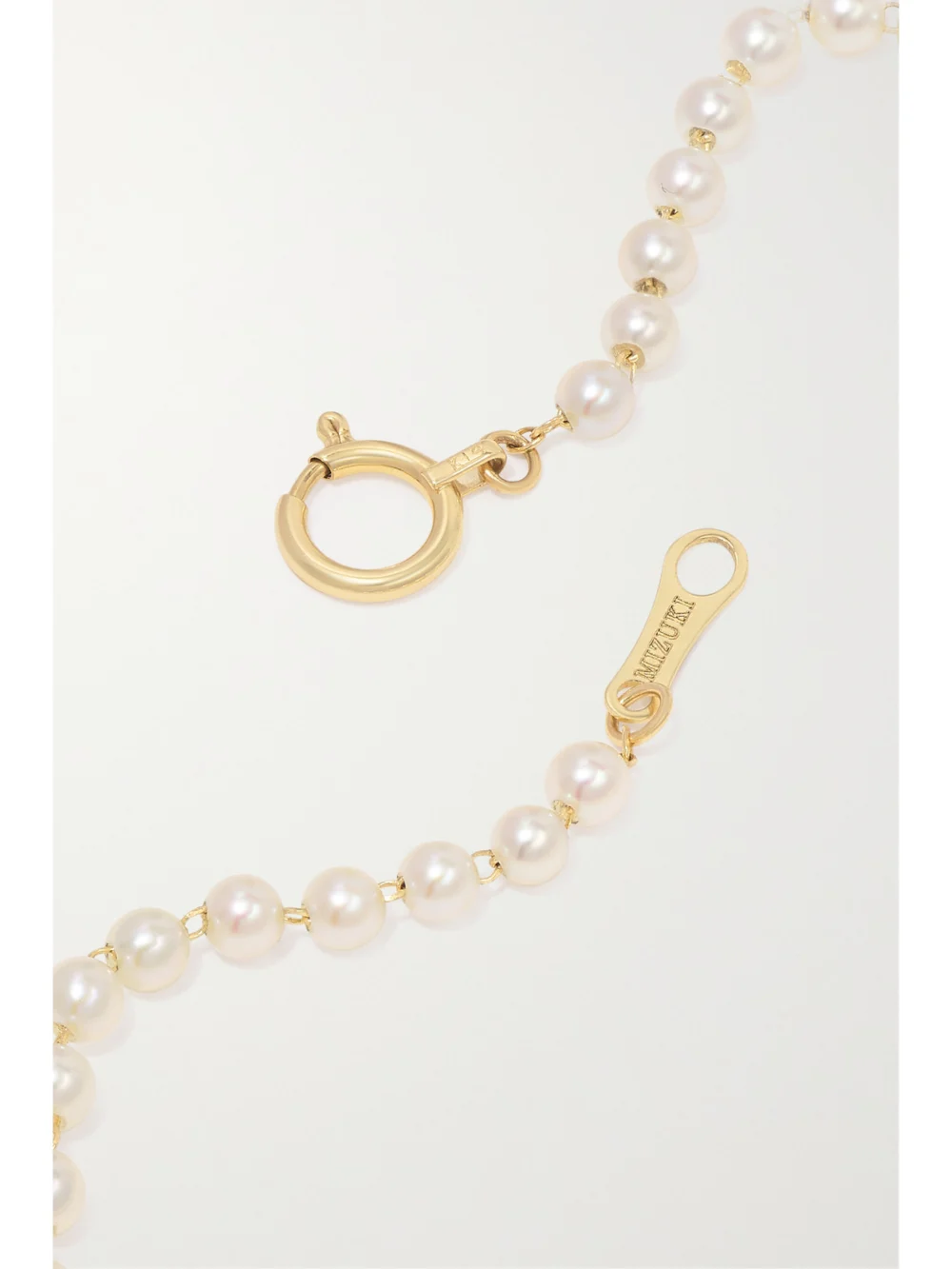 Back view of the Mizuki 14-karat Gold Pearl Bracelet