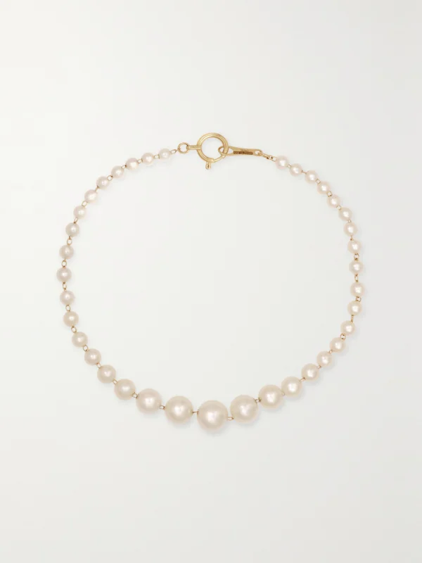 Mizuki 14-karat Gold Pearl Bracelet