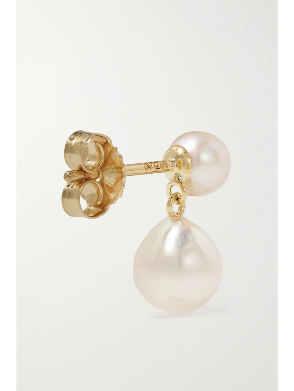 Back view of the Mizuki 14-karat Gold Pearl Earrings
