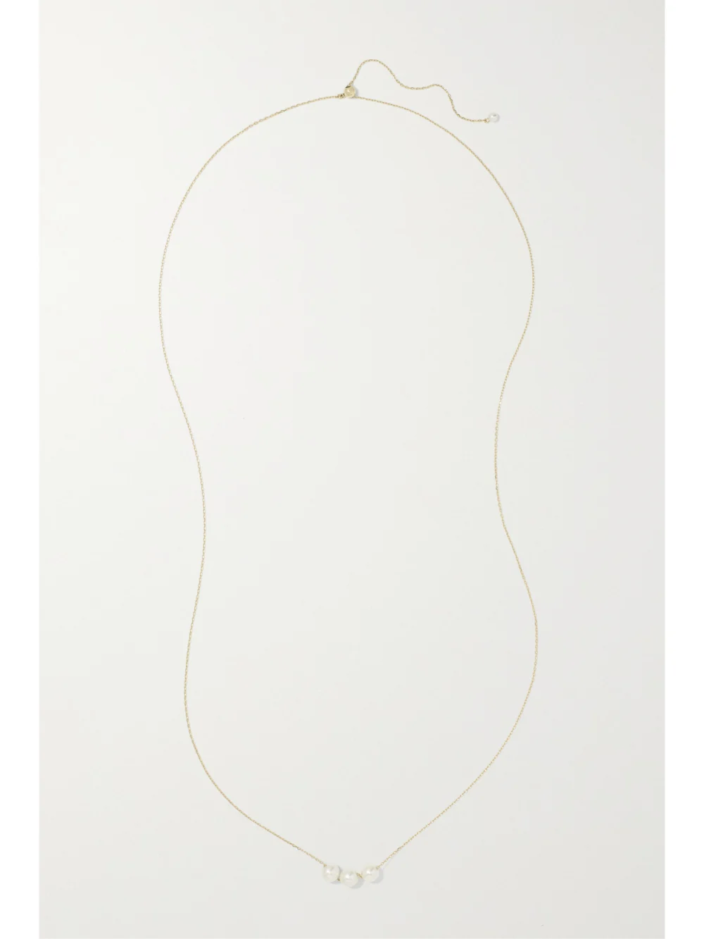 Close-up detail of the Mizuki 14-karat Gold Pearl Necklace
