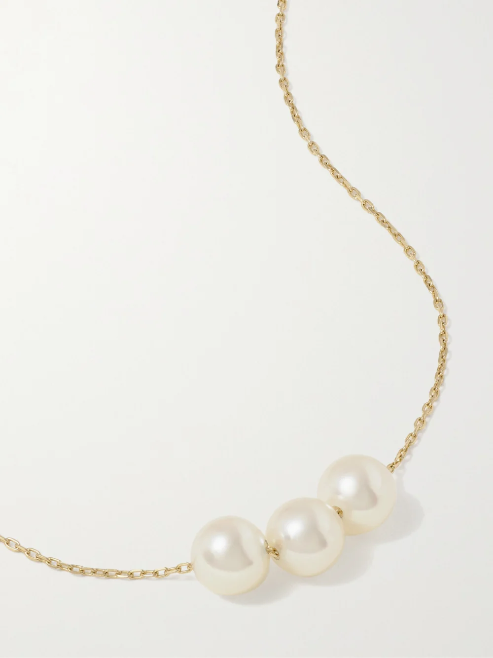 Mizuki 14-karat Gold Pearl Necklace in white