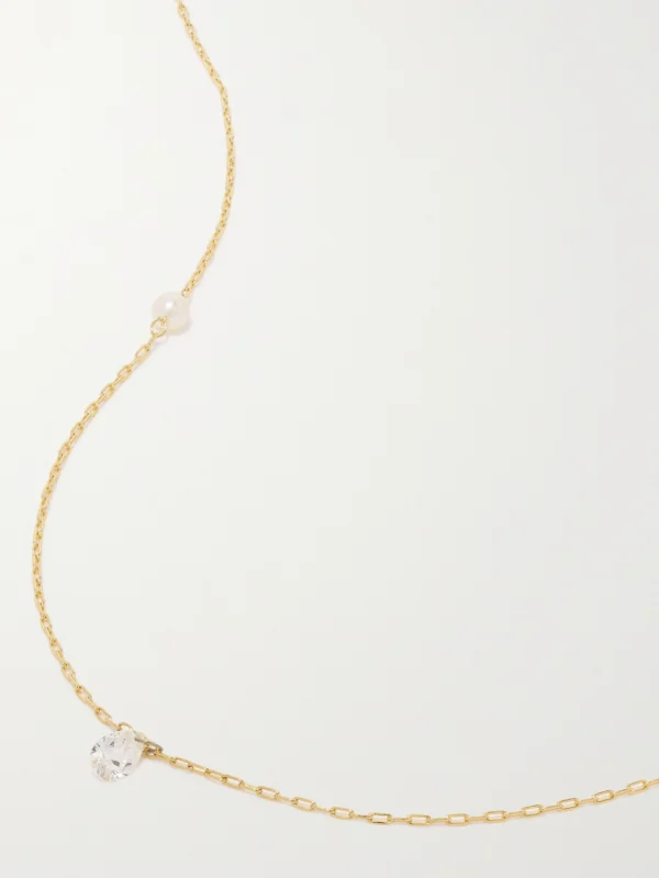 Mizuki Sea of Beauty 14-karat Gold, Pearl and Diamond Necklace