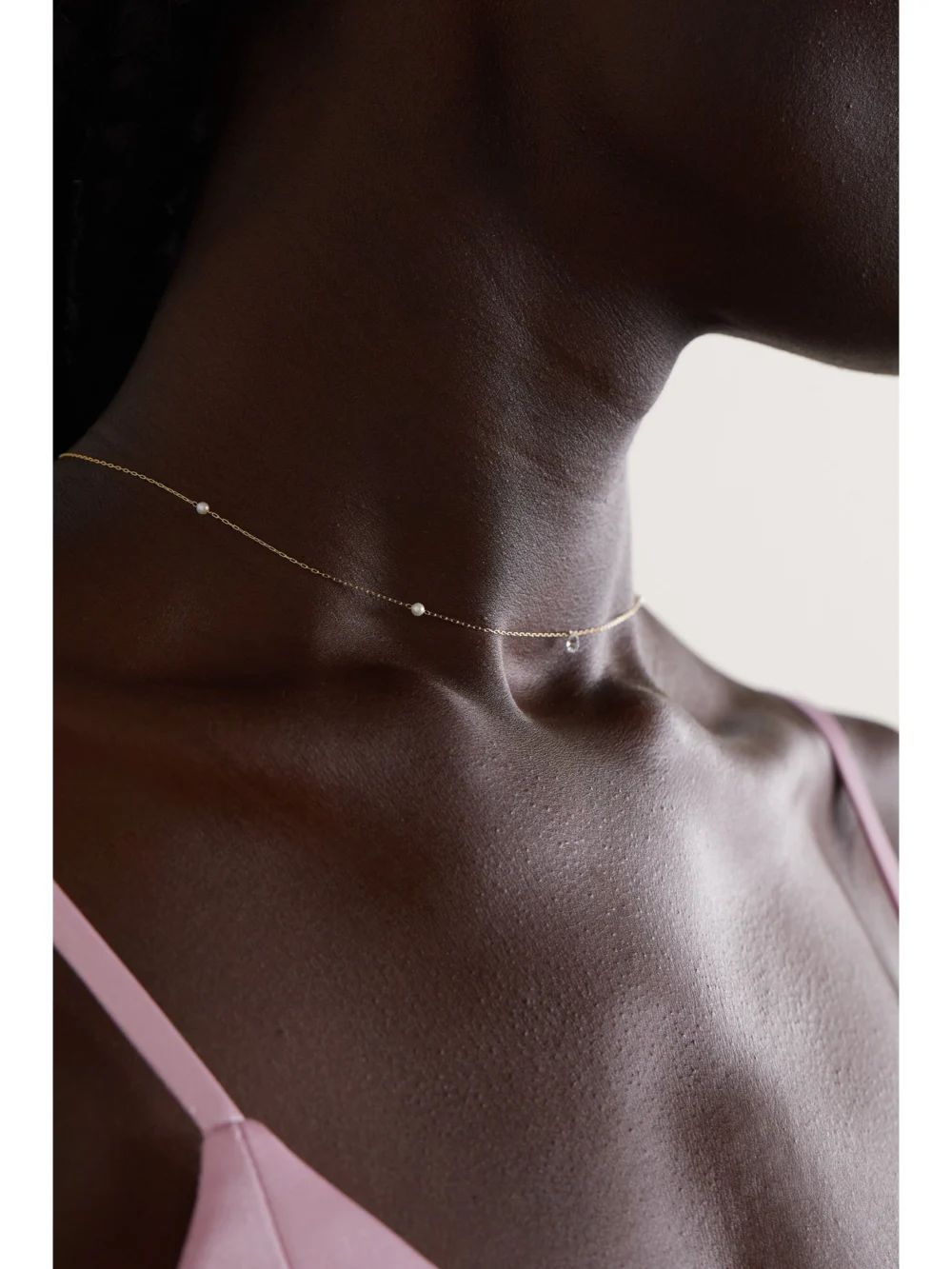Mizuki Sea of Beauty 14-karat Gold, Pearl and Diamond Necklace, styled view