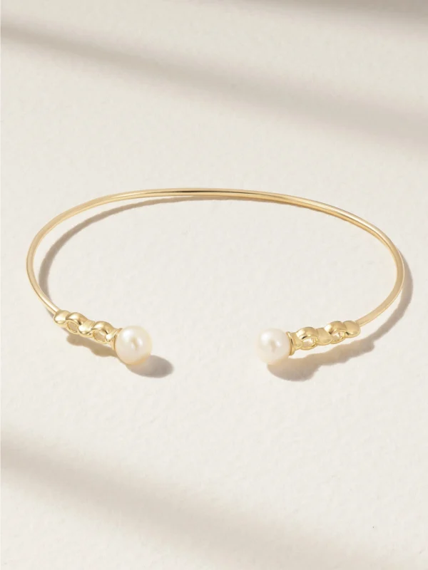 Mizuki Sea of Beauty 14-karat Gold Pearl Cuff