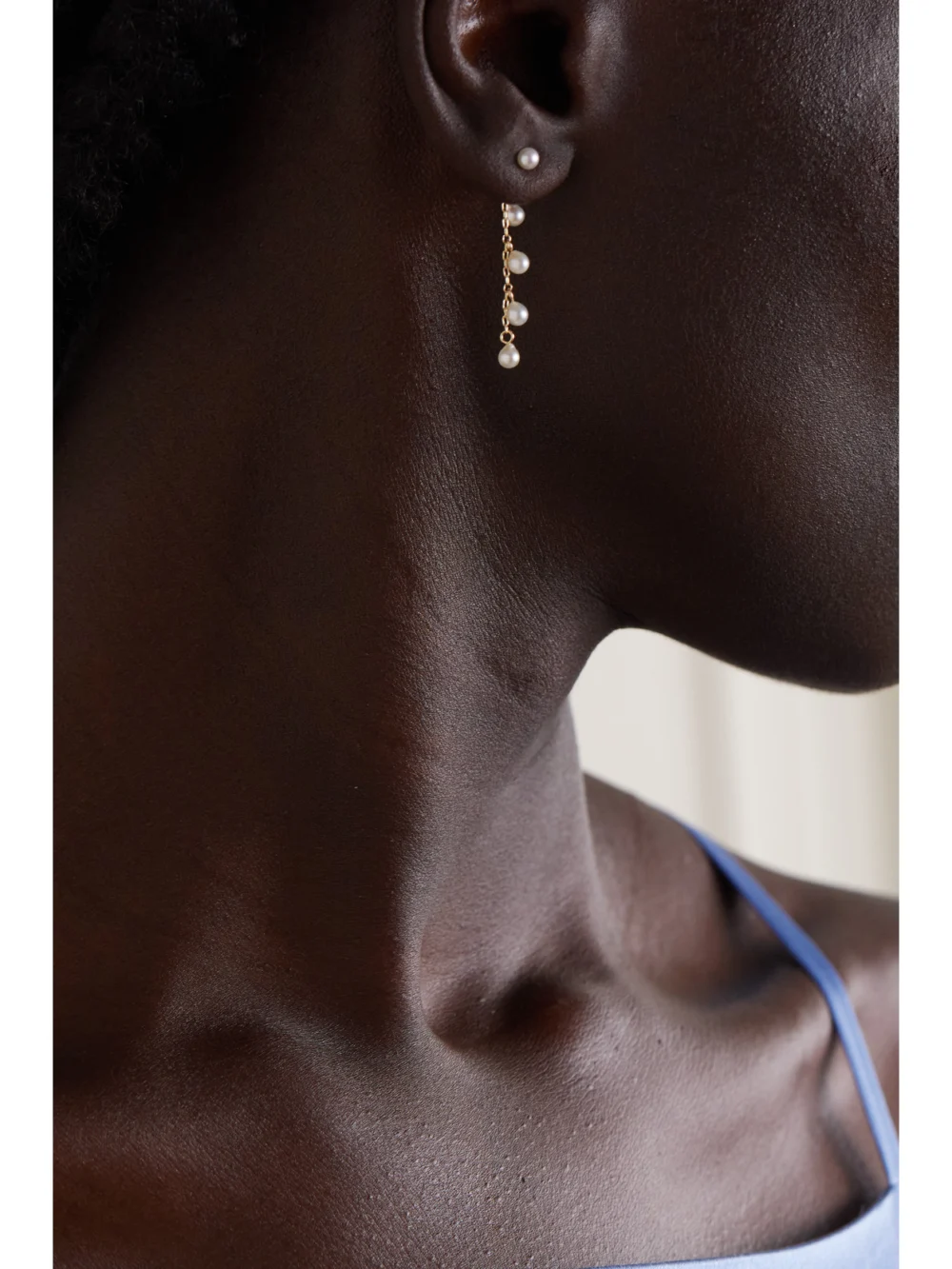 Mizuki Two Way 14-karat Gold Pearl Earrings, styled view