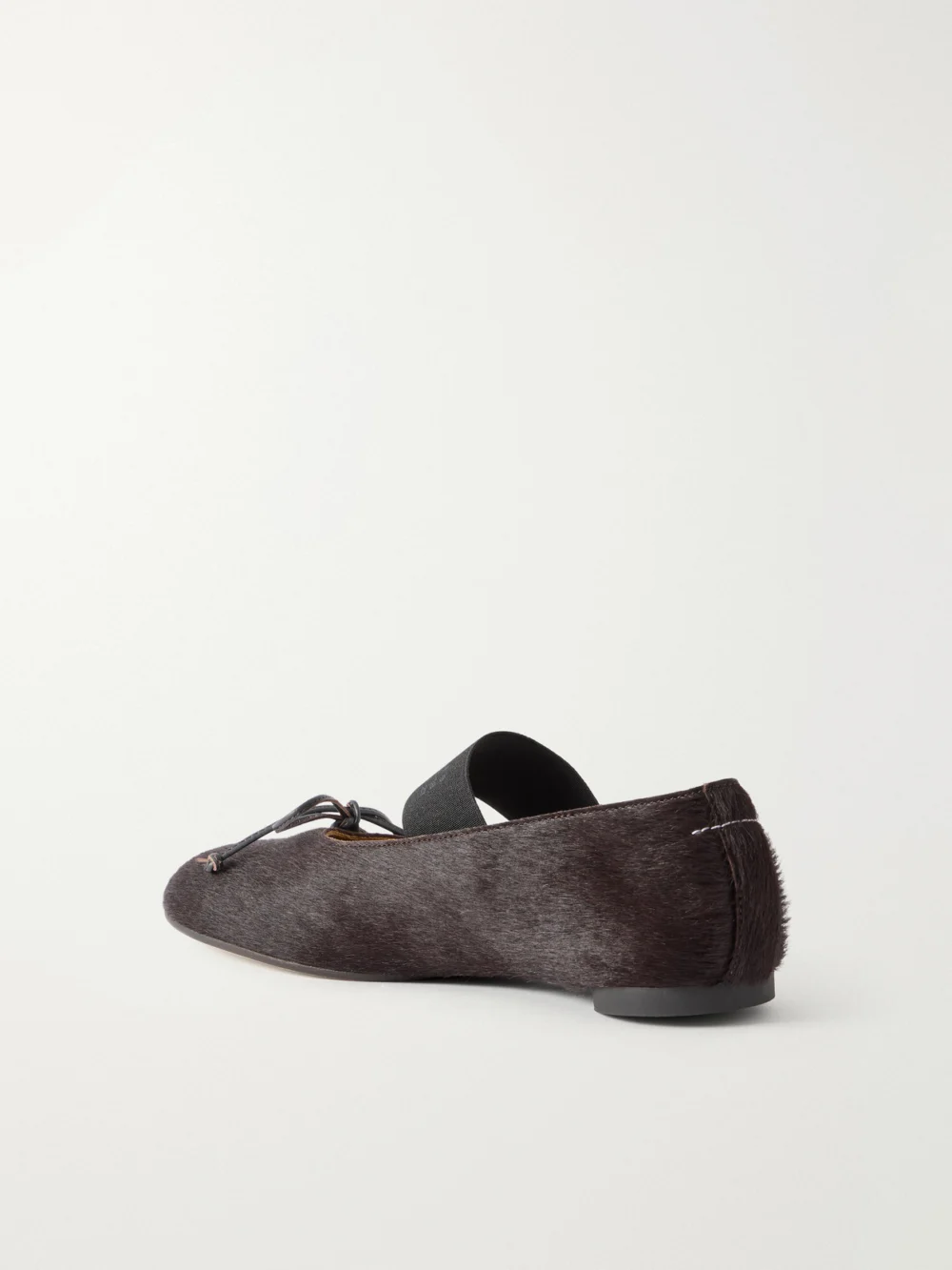 Back view of the MM6 Maison Margiela Bow-detailed Calf Hair Ballet Flats