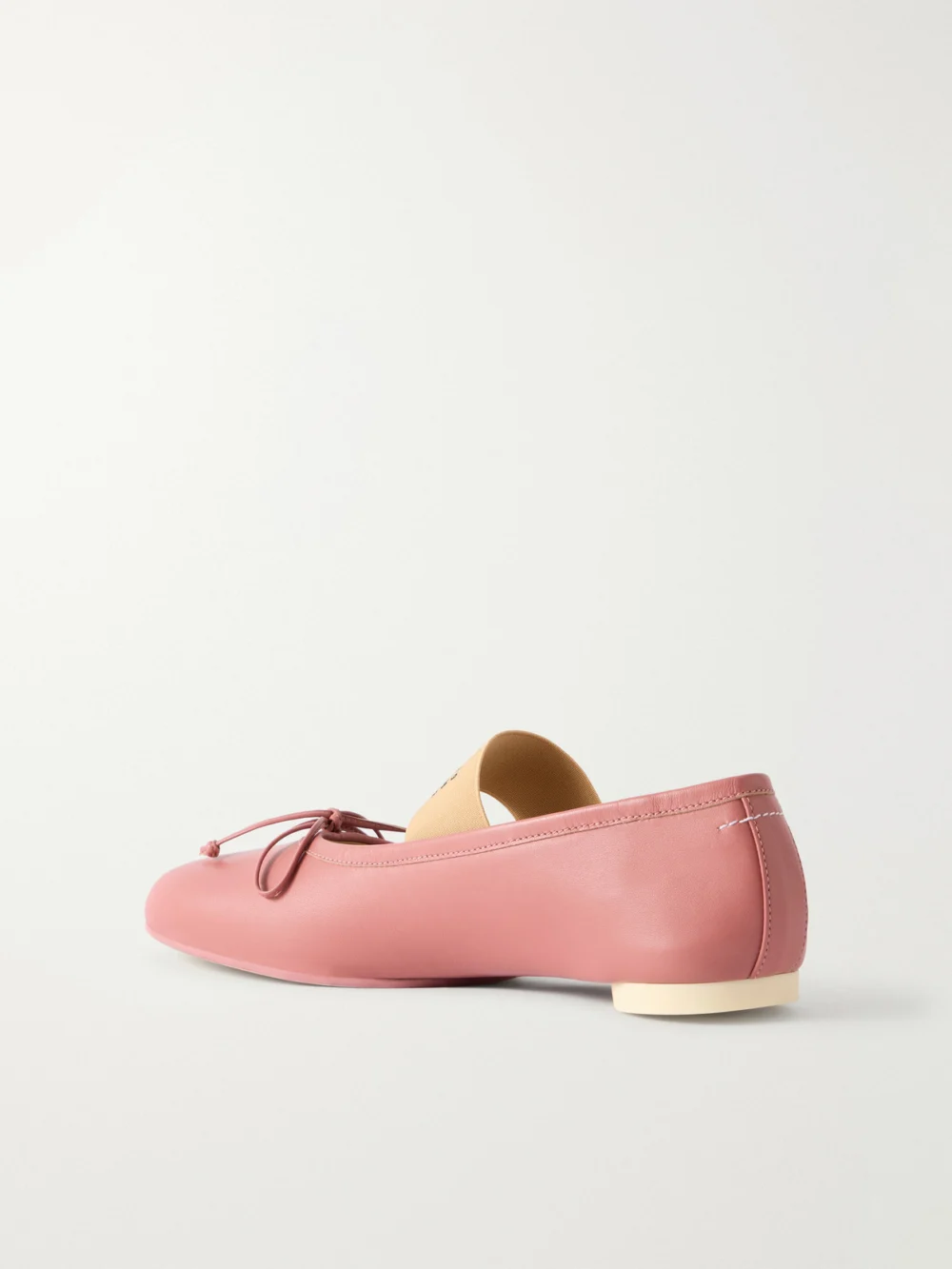 Back view of the MM6 Maison Margiela Bow-detailed Leather Ballet Flats