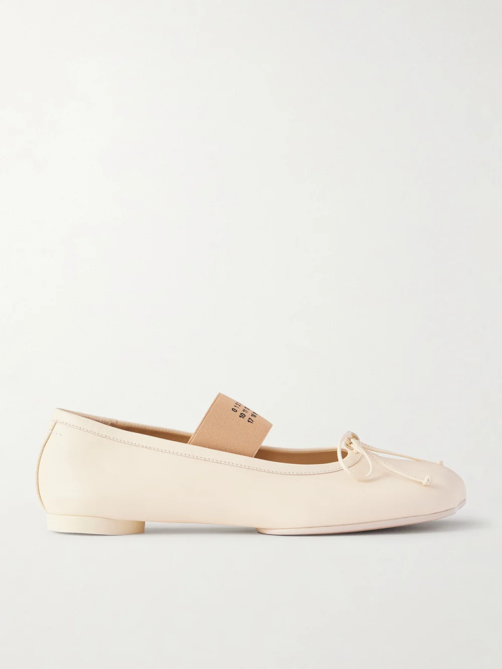 MM6 Maison Margiela Bow-detailed Leather Ballet Flats in unknown