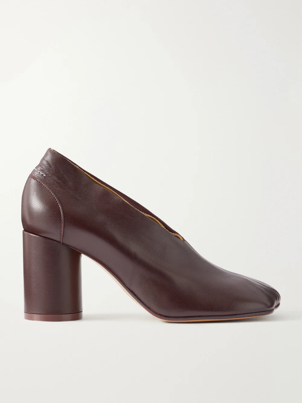 MM6 Maison Margiela Court 85 Leather Pumps in burgundy