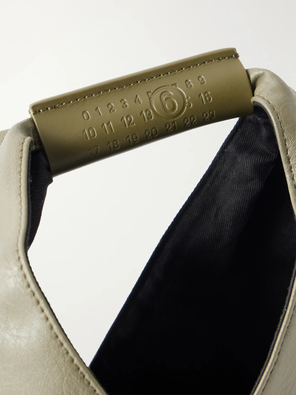 Close-up detail of the MM6 Maison Margiela Japanese Leather-trimmed Vegan Material Tote
