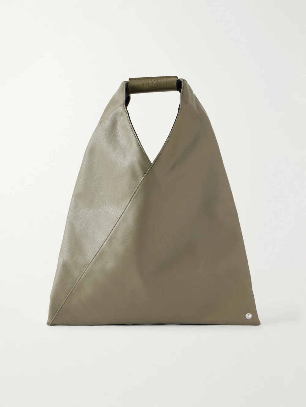 MM6 Maison Margiela Japanese Leather-trimmed Vegan Material Tote in army green