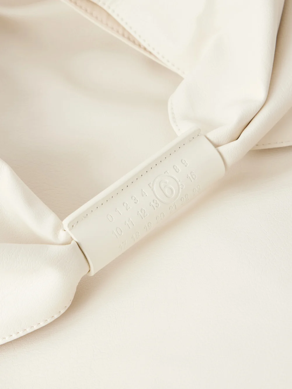 Close-up detail of the MM6 Maison Margiela Japanese Leather-trimmed Vegan Material Tote