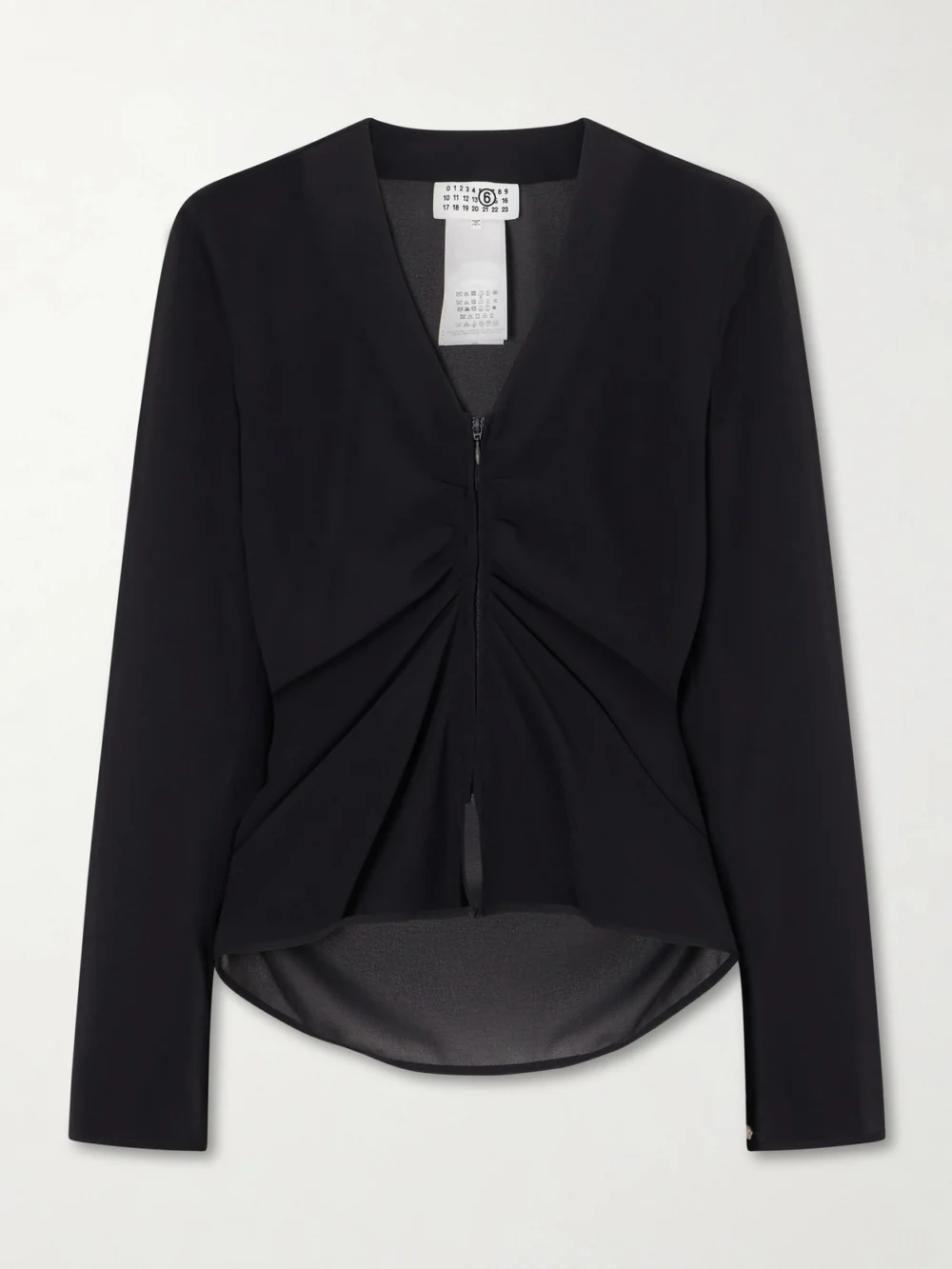MM6 Maison Margiela Jersey Zip-up Blouse in black