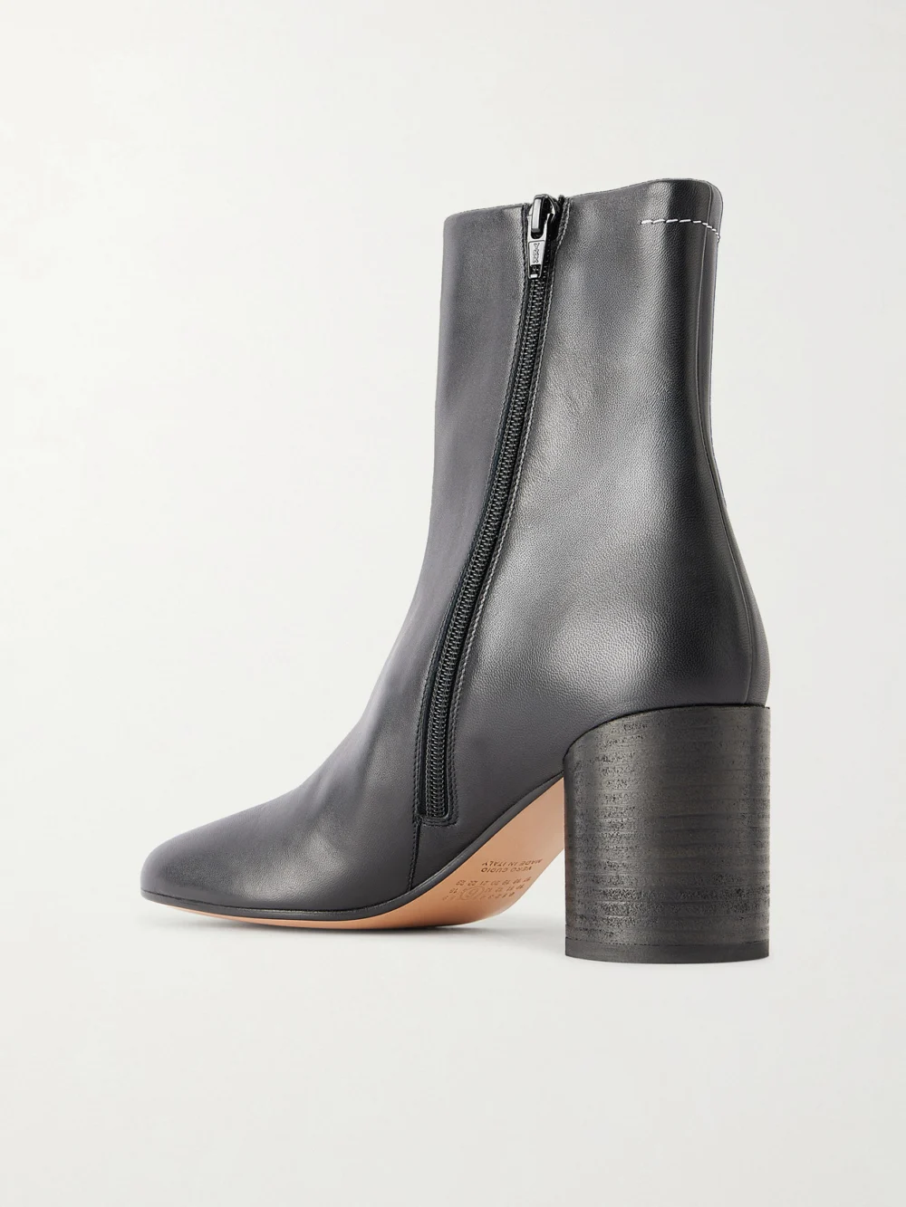 Back view of the MM6 Maison Margiela Leather Ankle Boots