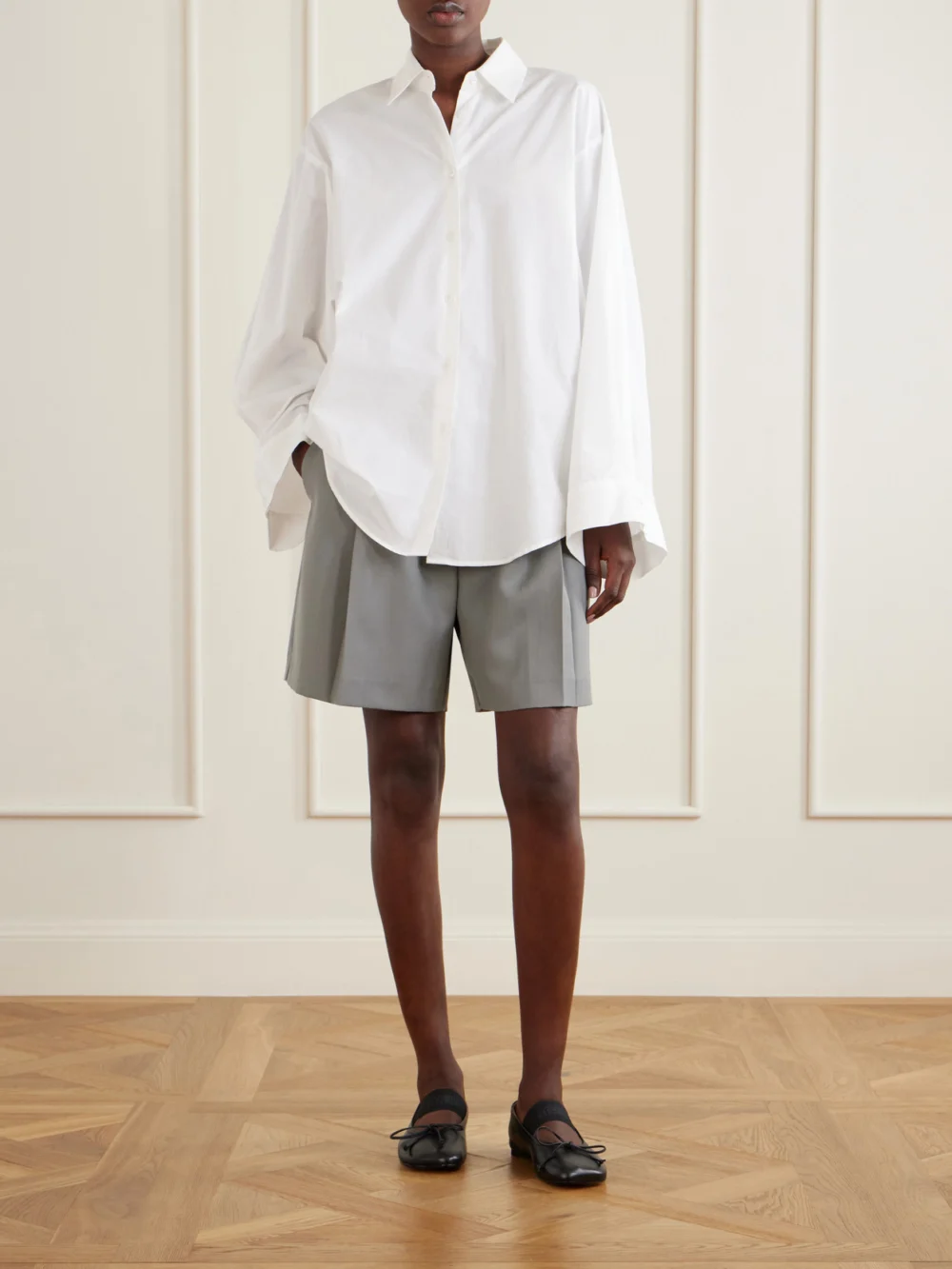 MM6 Maison Margiela Leather Ballet Flats, styled view