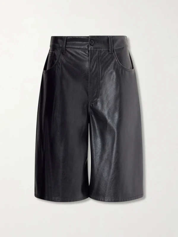 MM6 Maison Margiela Leather-effect Knee-length Shorts