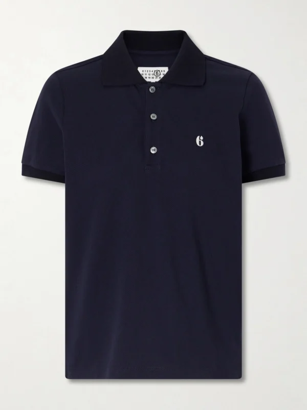 MM6 Maison Margiela Logo-embroidered Cotton-piqué Polo Shirt