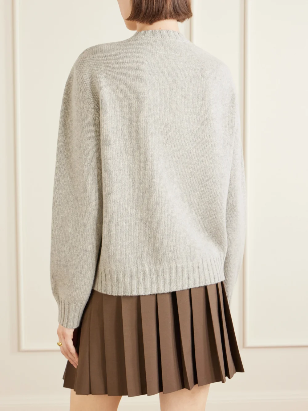 Back view of the MM6 Maison Margiela Logo-print Cut-out Wool-blend Sweater