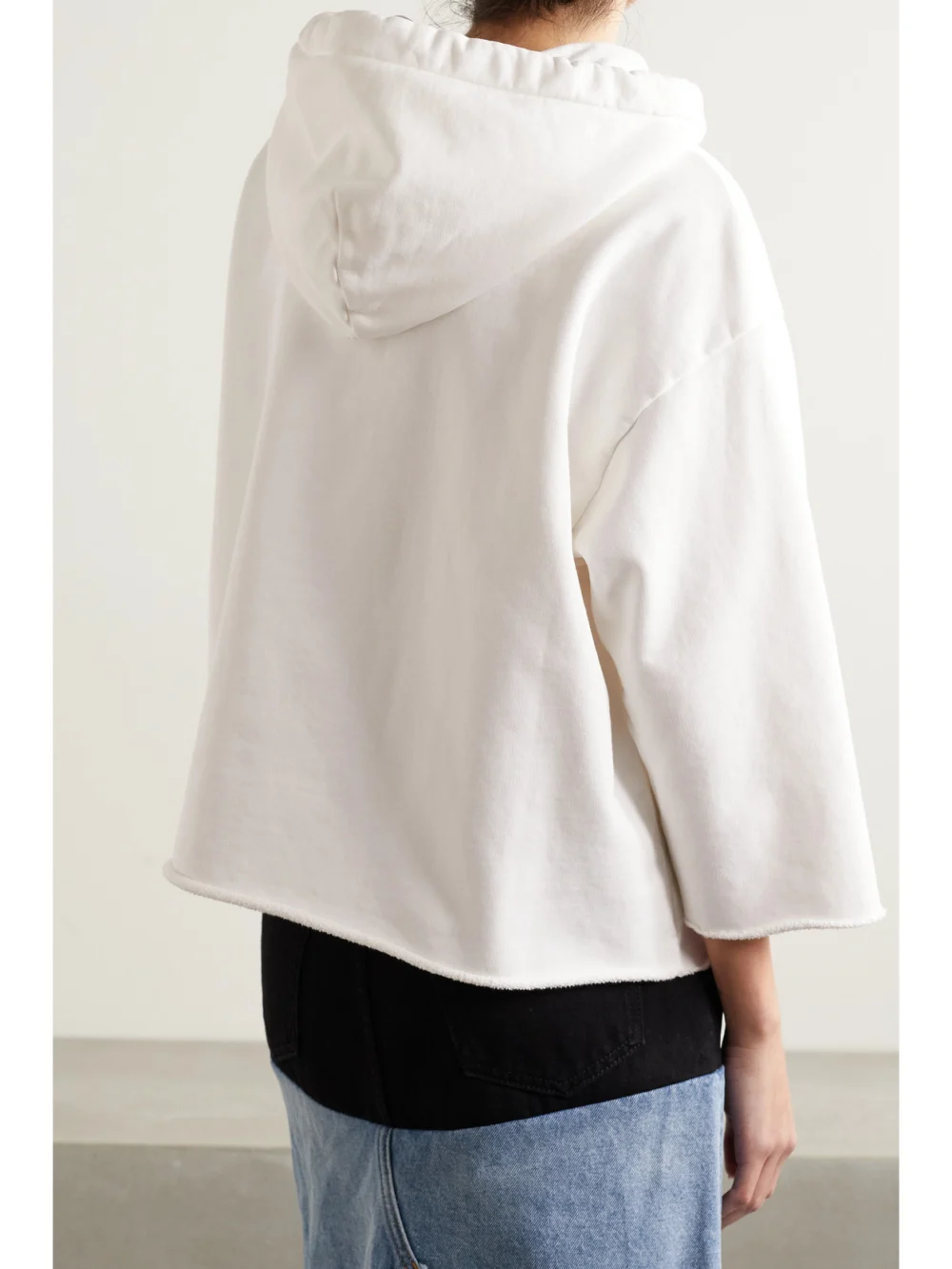 Back view of the MM6 Maison Margiela Printed Cotton-jersey Hoodie