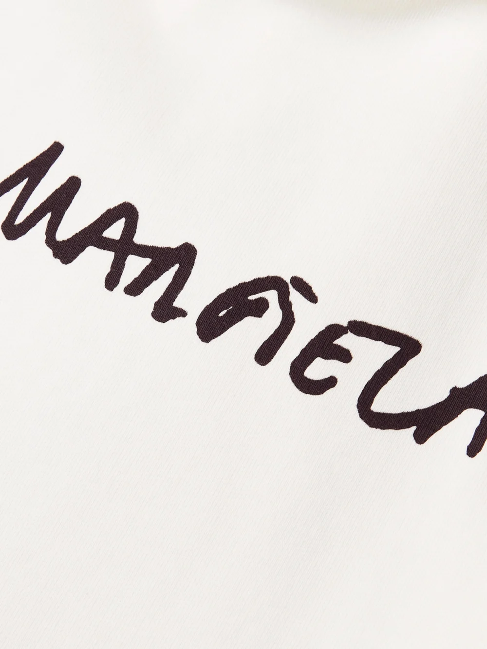 Close-up detail of the MM6 Maison Margiela Printed Cotton-jersey Hoodie