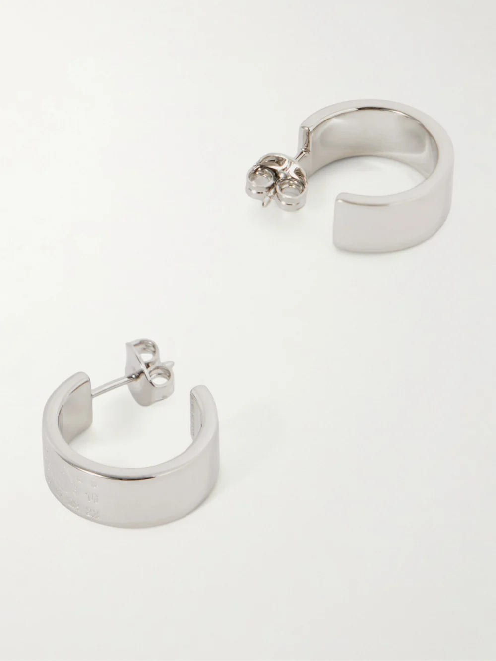 Back view of the MM6 Maison Margiela Silver-tone Earrings