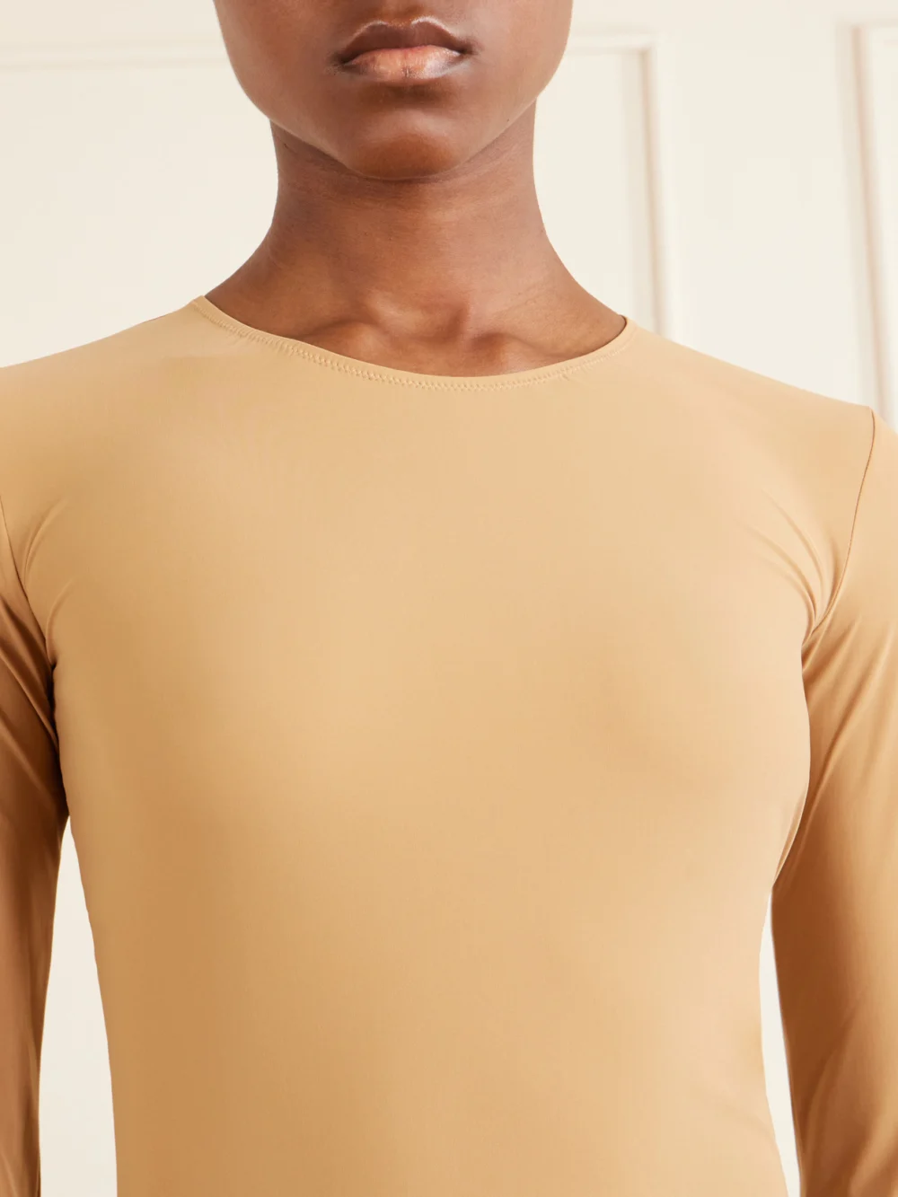Close-up detail of the MM6 Maison Margiela Stretch-jersey Bodysuit