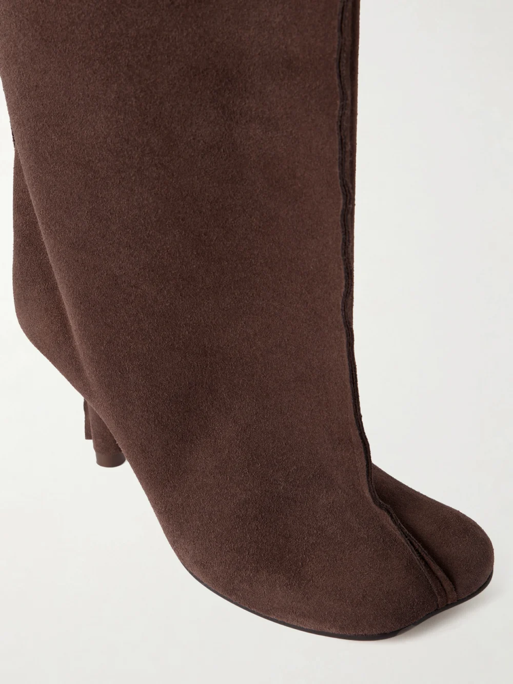 Close-up detail of the MM6 Maison Margiela Suede Knee Boots