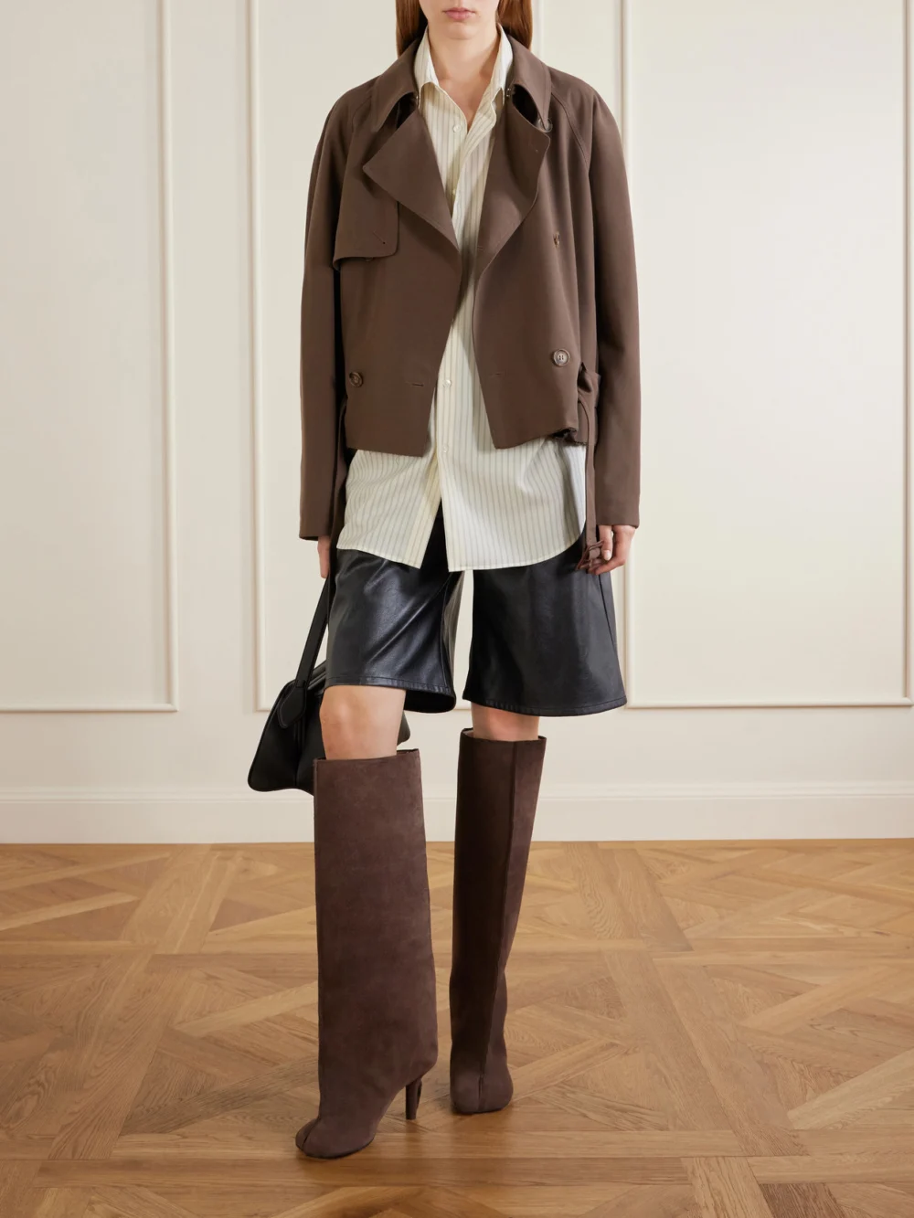 MM6 Maison Margiela Suede Knee Boots, styled view