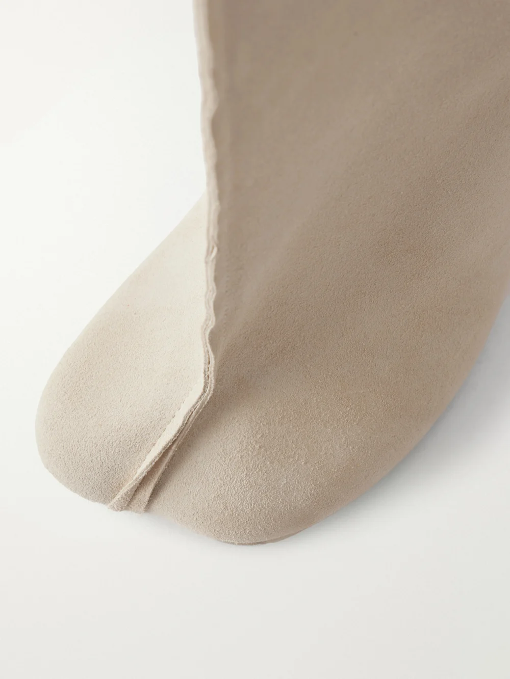 Close-up detail of the MM6 Maison Margiela Suede Knee Boots