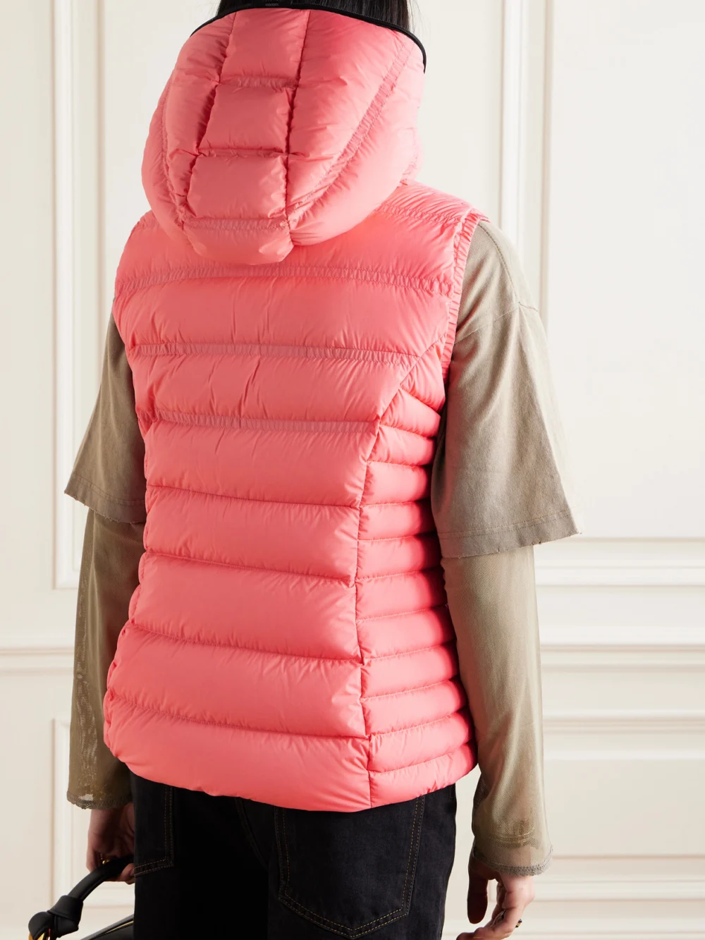 Back view of the Moncler Aliterse Quilted Shell Down Vest