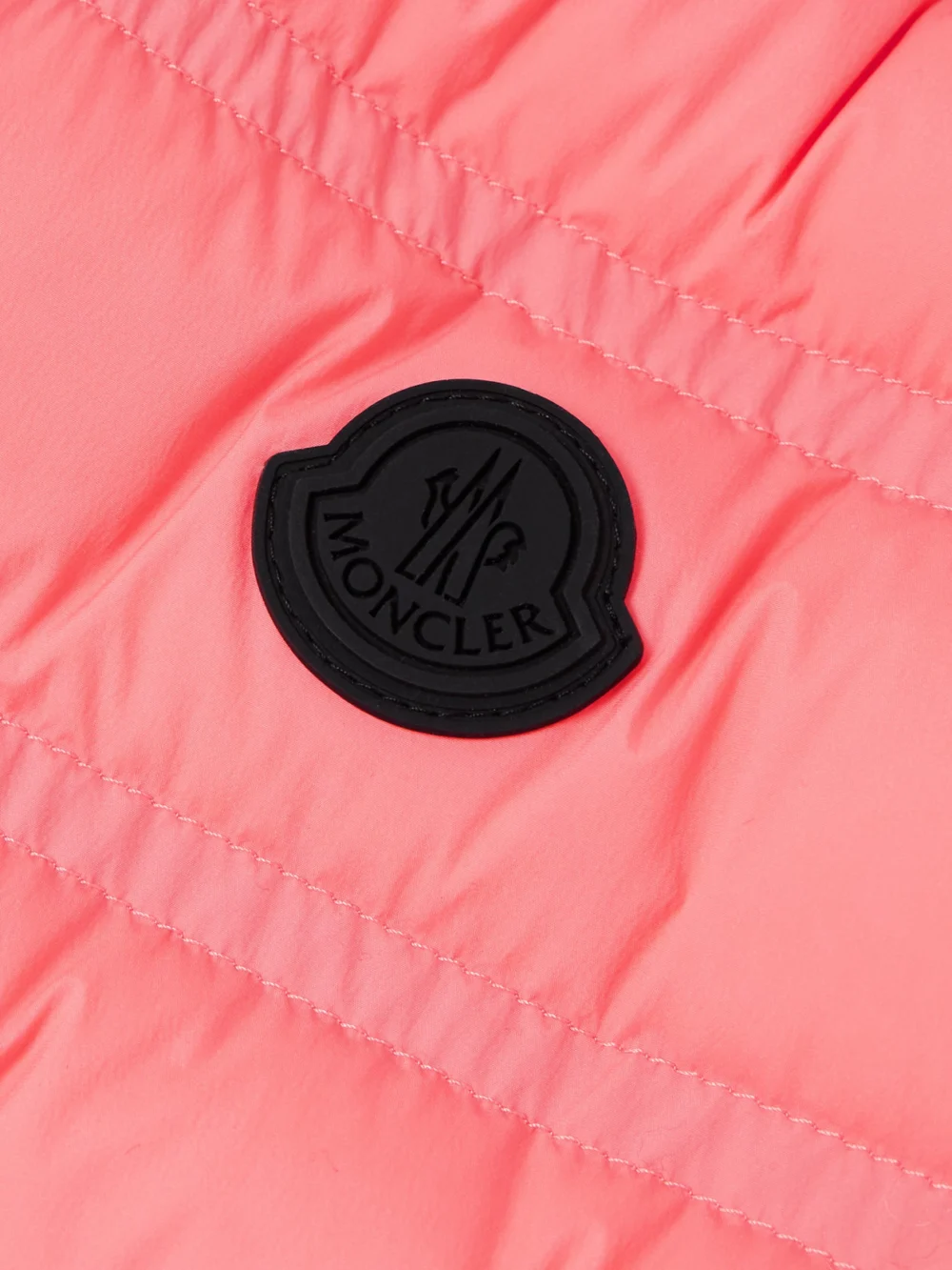 Close-up detail of the Moncler Aliterse Quilted Shell Down Vest