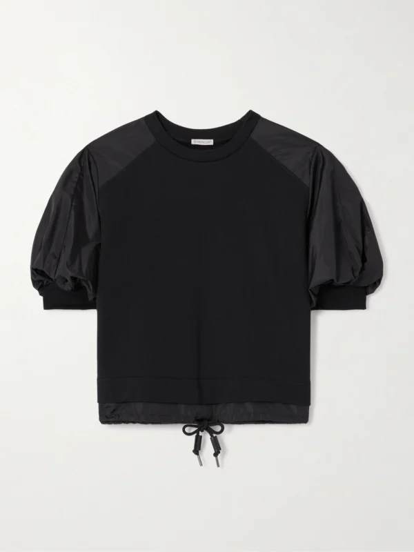 Moncler Appliquéd Shell-trimmed Cotton-jersey T-shirt