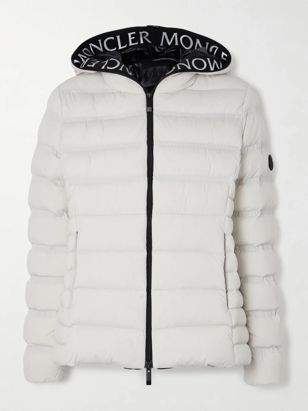 Moncler Appliquéd Webbing-trimmed Quilted Shell Down Jacket in white