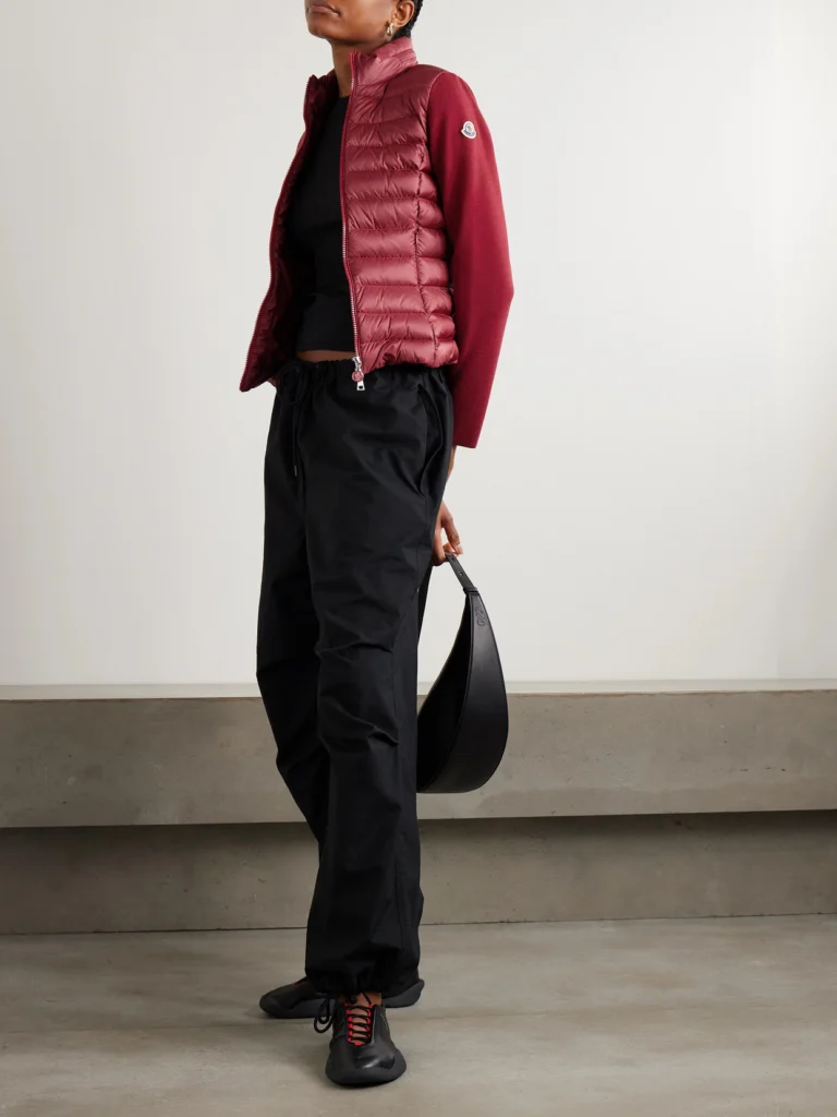Moncler Appliquéd Wool-blend and Quilted Shell Down Cardigan