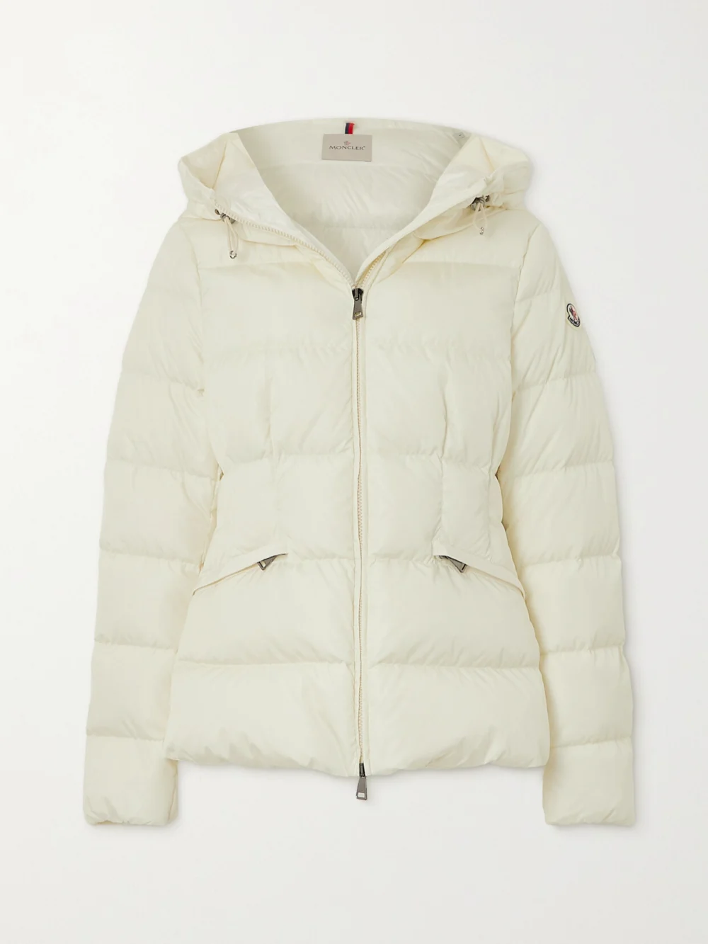 Moncler Avoce Hooded Quilted Shell Down Jacket in white