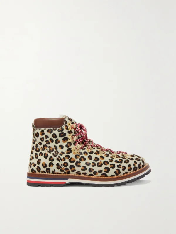 Moncler Blanche Shearling-lined Calf Hair Ankle Boots