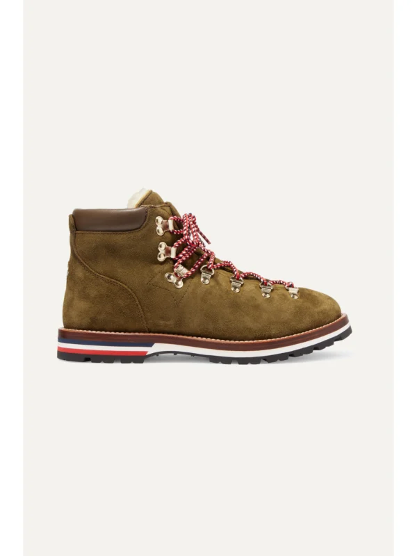 Moncler Blanche Shearling-lined Suede Ankle Boots